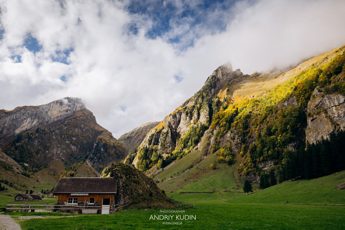 Marriage proposal Switzerland at Seealpsee with serene lake and forest views