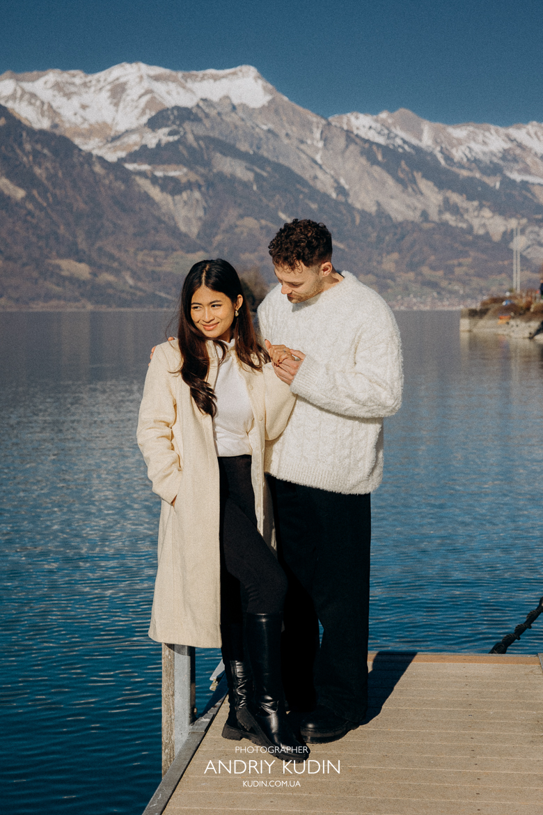 Surprise Marriage proposal in Iseltwald, Iseltwald proposal photography services, Iseltwald Switzerland engagement photoshoot, best marriage proposal spots in marriage proposal in Interlaken, romantic proposal in Interlaken