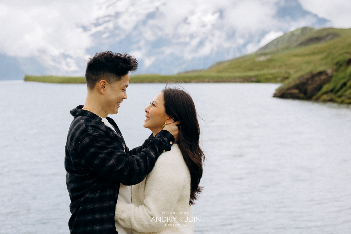 Love-filled marriage proposal at First lookout point , Marriage Proposal in Grindelwald, Marriage Proposal in First, Bachalpsee Lake, Marriage Proposal in Switzerland
