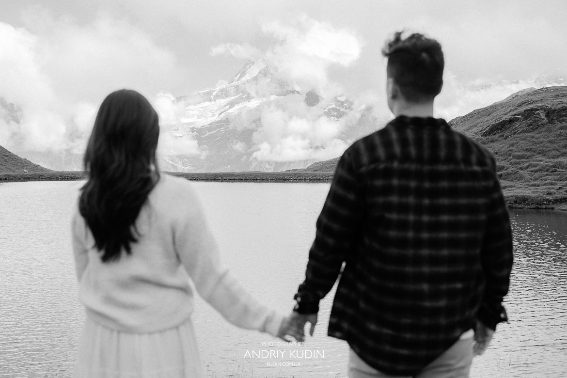 Marriage Proposal in Grindelwald, Marriage Proposal in First, Bachalpsee Lake, Marriage Proposal in Switzerland, Alpine marriage proposal in Grindelwald with Eiger views 