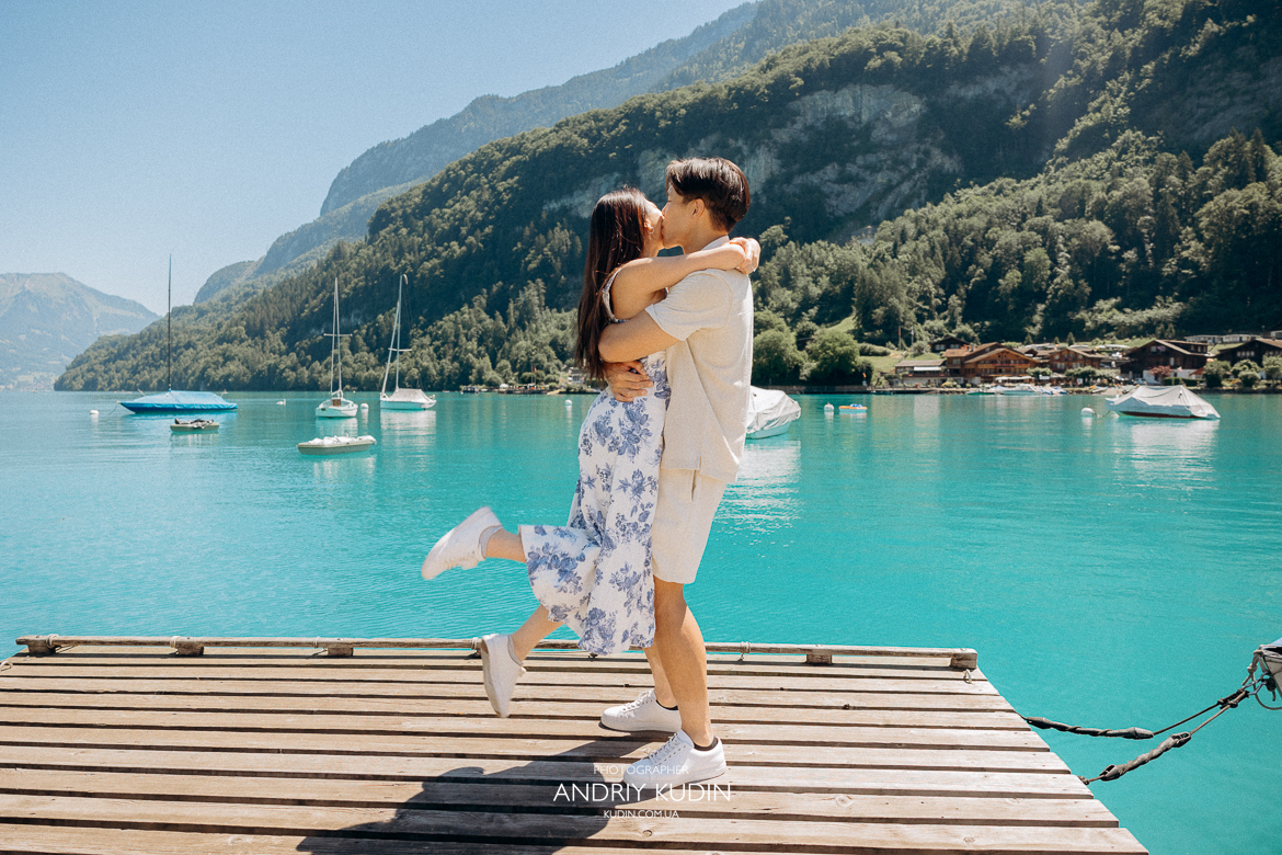 Best marriage proposal spots in Iseltwald with lake view. Marriage proposal in Iseltwald, Switzerland