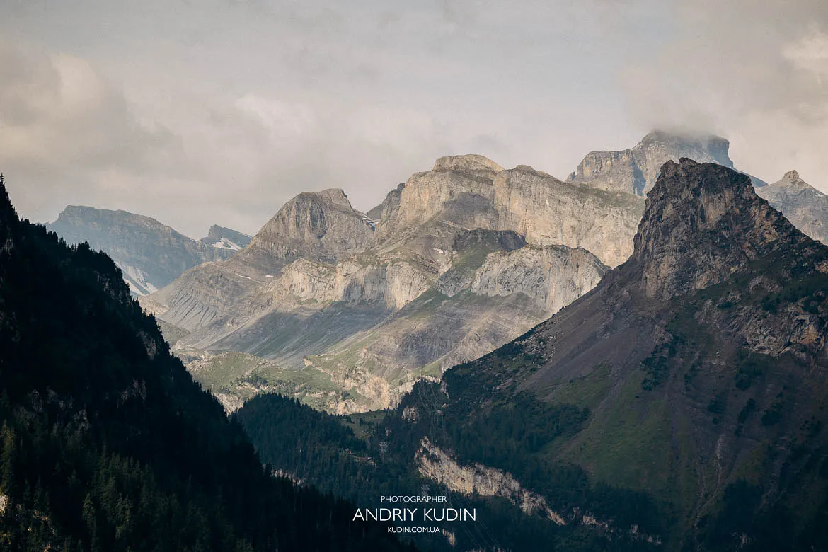 Rocky alpine peaks near Lake Oeschinen Rocky alpine peaks near Lake Oeschinen