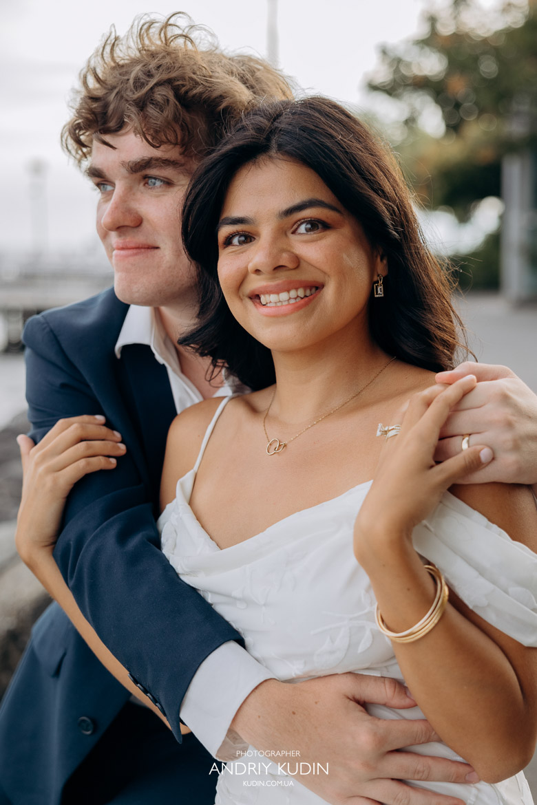 Lausanne wedding photographer shoots bride and groom with stunning Alps backdrop in Lausanne.