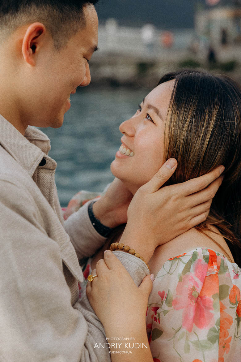 Sunset proposal in Interlaken with Jungfrau mountain in Switzerland