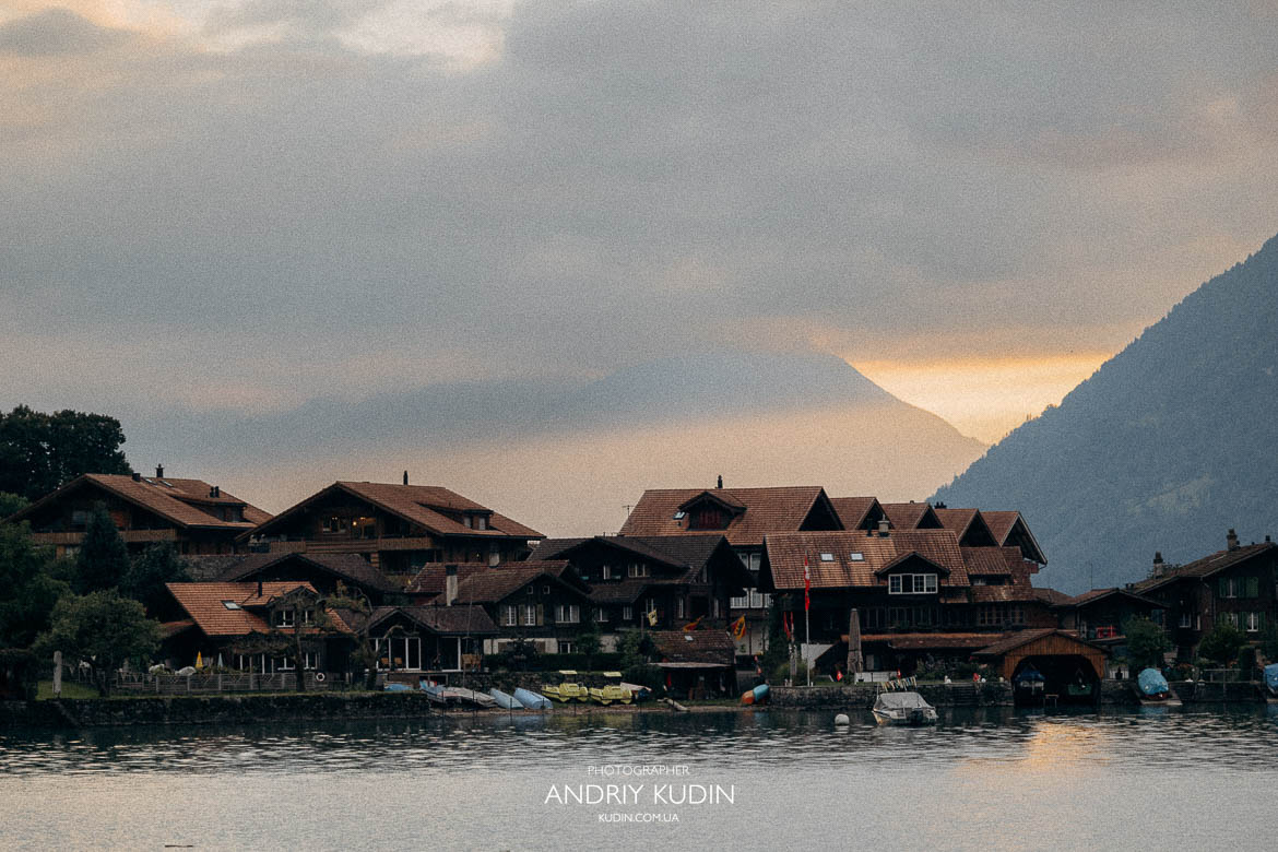 Romantic proposal by Iseltwald castle with Lake Brienz reflections