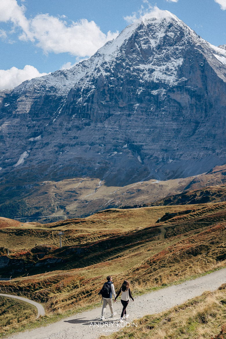 Couple engagement at Jungfrau mountain Switzerland 