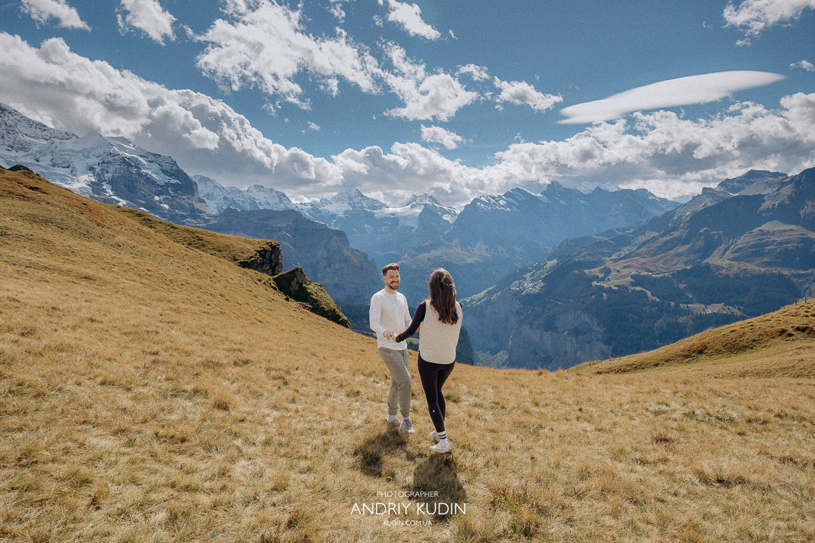 Switzerland proposal with breathtaking alpine views