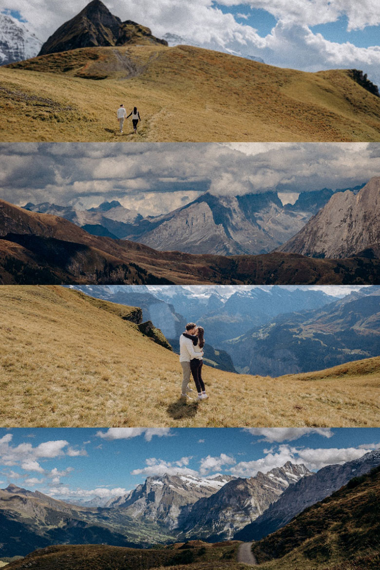 Couple engagement at Jungfrau mountain Switzerland