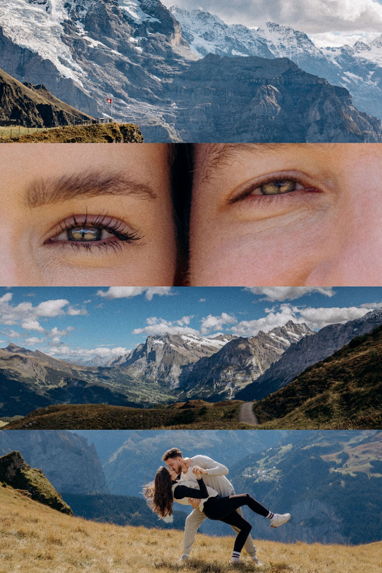 Couple engagement at Jungfrau mountain Switzerland