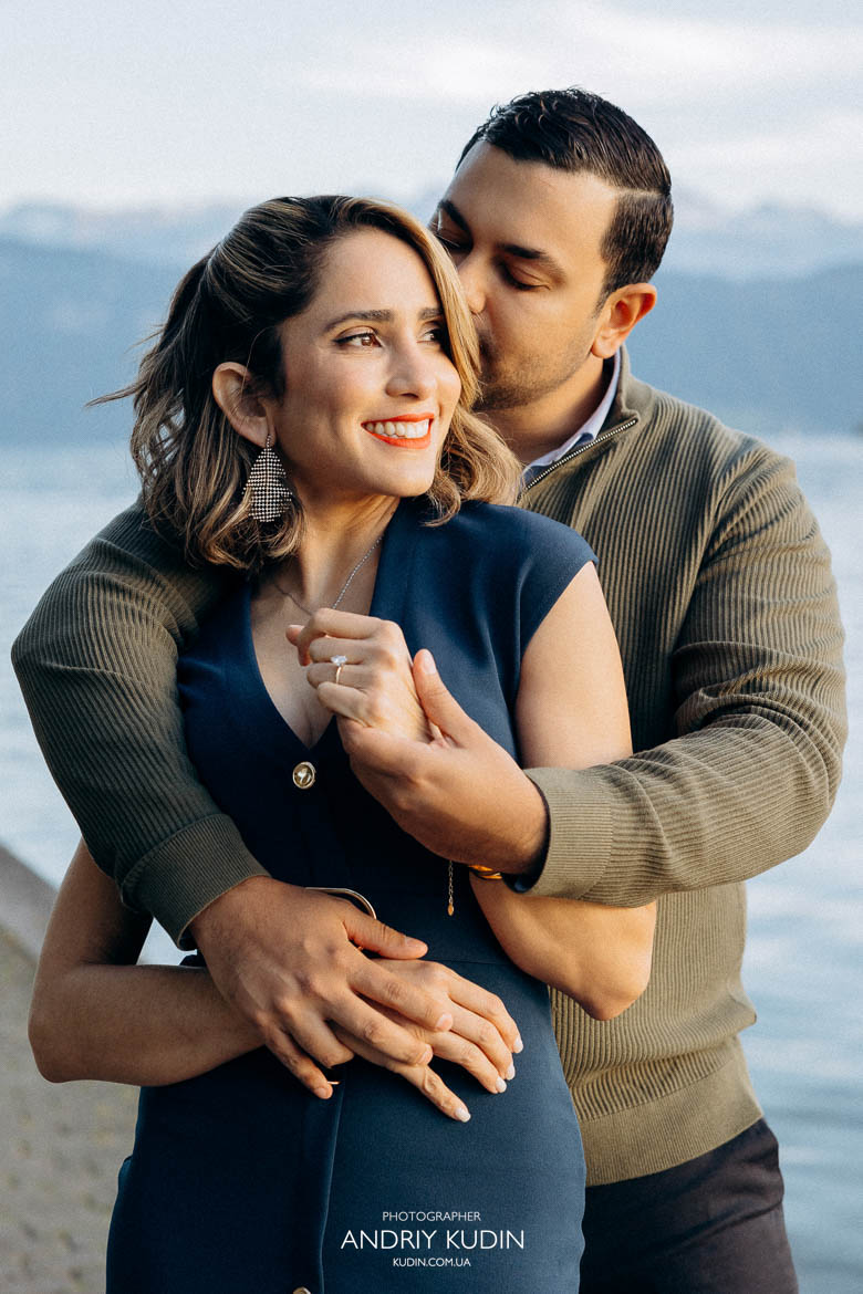 Romantic lakeside proposal in Zurich, Switzerland