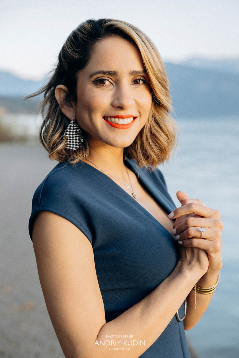 Sunset engagement proposal overlooking Lake Zurich