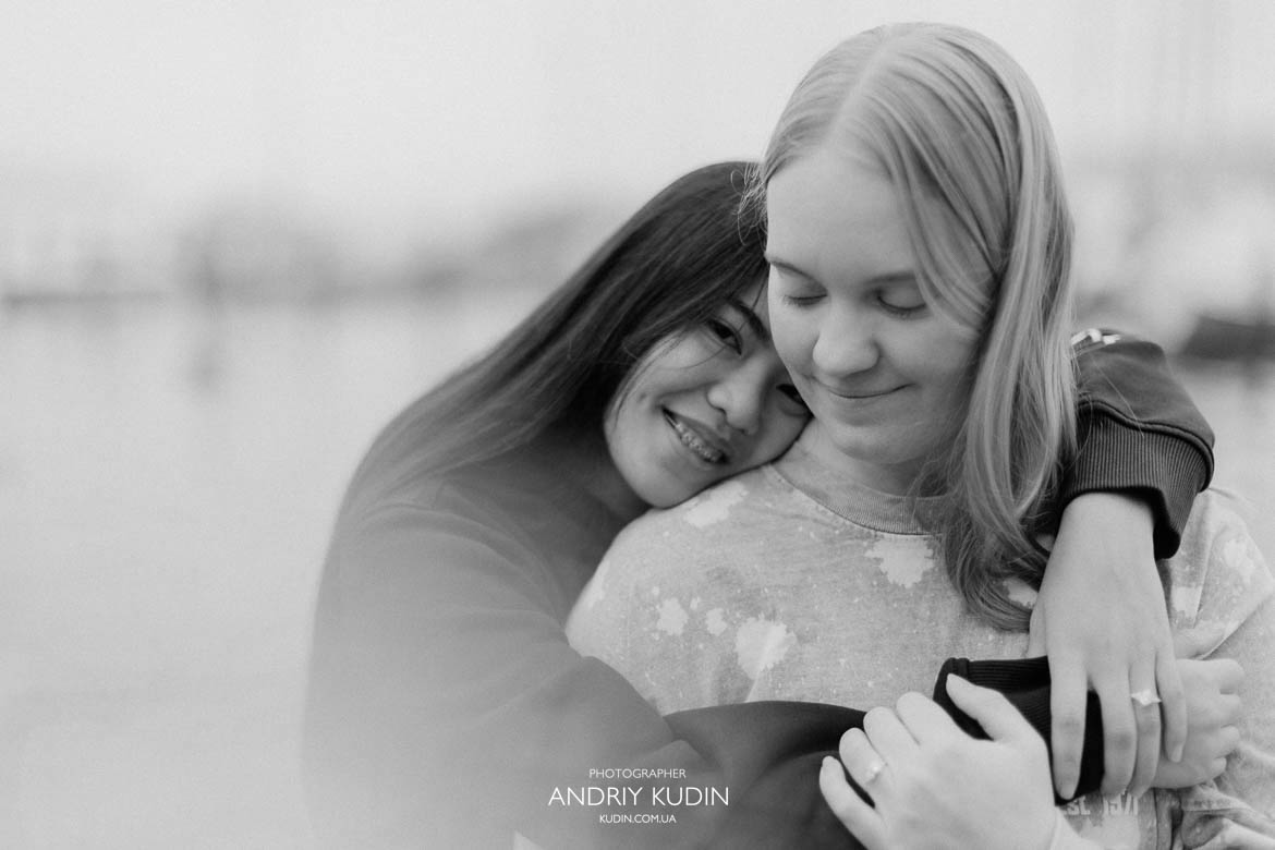Two women engaged during a beautiful proposal in Zurich, Switzerland