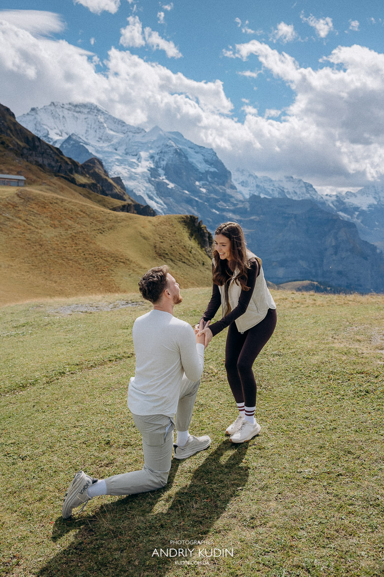 Männlichen proposal photography, proposal in switzerland