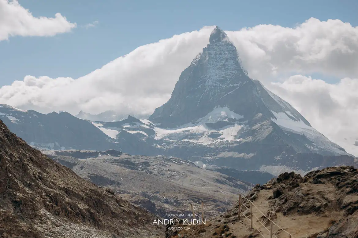 Proposal planning in Zermatt with Matterhorn panoramic background