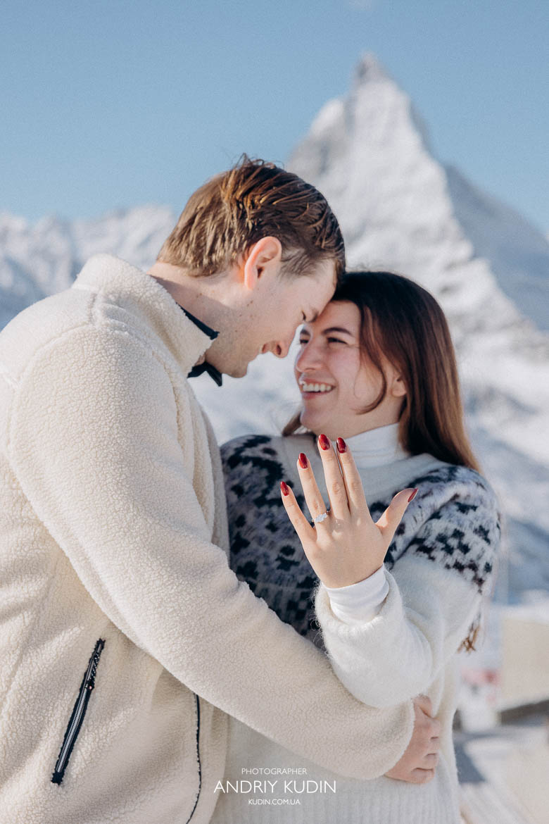 Switzerland proposal photographer documenting the "Yes" moment.