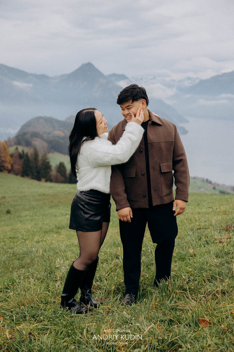 lucerne proposal lakeside engagement with mountains, lake lucerne proposal by switzerland proposal photographer