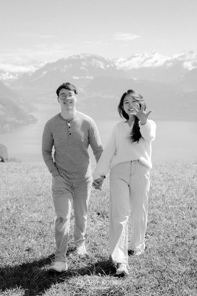 Couple enjoying emotional moment at Villa Honegg