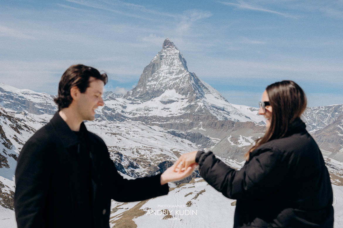 engagement zermatt mountain dramatic view