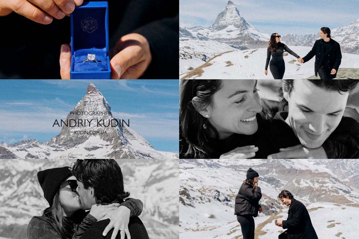A zermatt proposal with the iconic Matterhorn in the background is the definition of epic