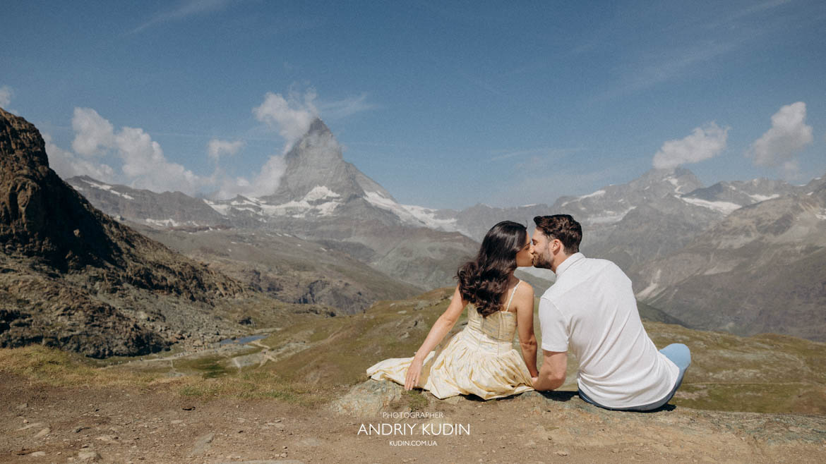 Photoshoot in Zermatt mountains during golden morning light. Matterhorn proposal photographer capturing the engagement ring moment. Photoshoot in Zermatt mountains during golden morning light. Matterhorn proposal photographer capturing the engagement ring moment.