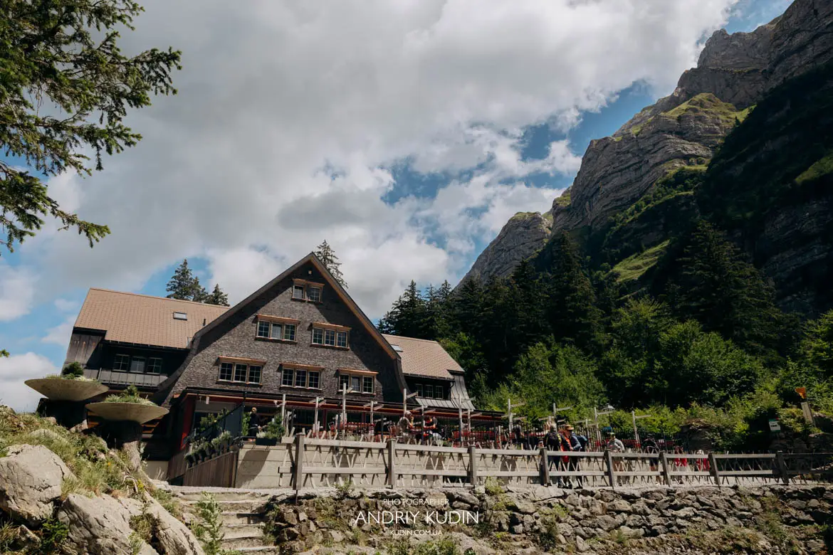 Berggasthaus Forelle: Famous for serving fresh trout caught directly from Seealpsee, alongside traditional regional Appenzeller dishes and a spacious outdoor terrace overlooking the water.