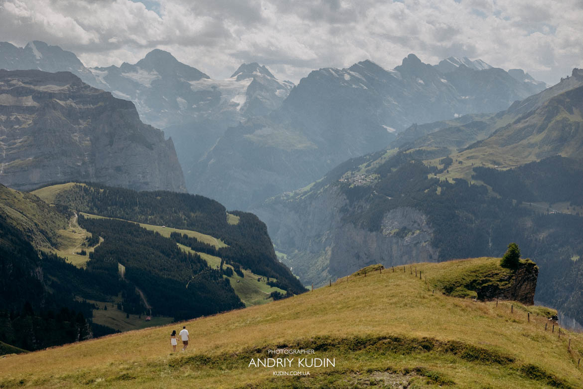 Panoramic view from Mannlichen Panoramic view of Swiss Alps from Mannlichen captured by switzerland proposal photographer Andriy Kudin