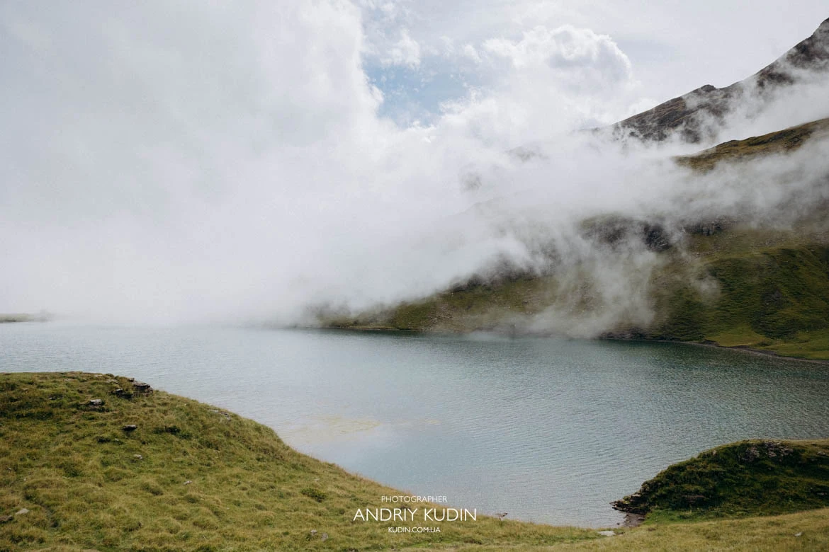 Bachalpsee alpine lake landscape in Grindelwald First Switzerland