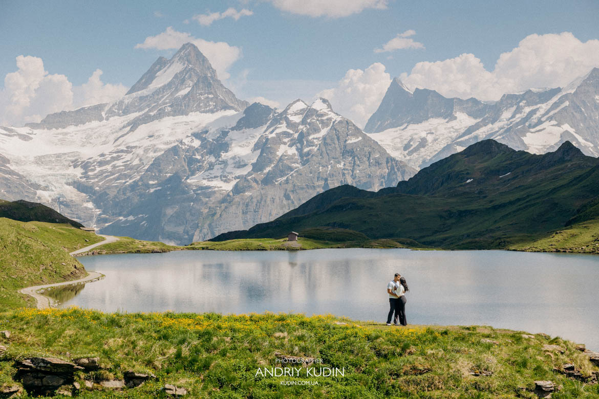 Located a scenic 50-minute alpine hike from the Grindelwald First station, Bachalpsee is often called the "blue jewel" of the region. This crystal-clear glacial lake perfectly mirrors the snow-covered peaks of the Schreckhorn on a calm day.